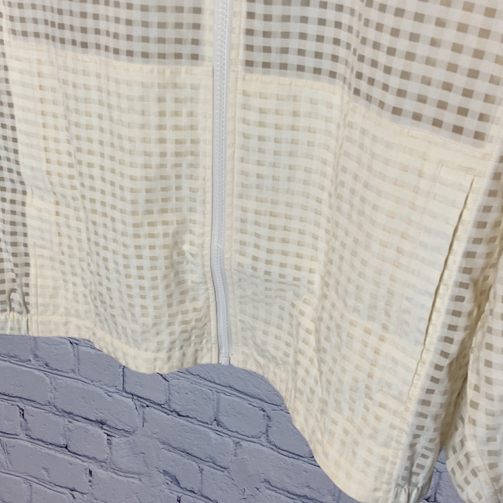 Fabletics Off White Sheer Zip Jacket - image 4